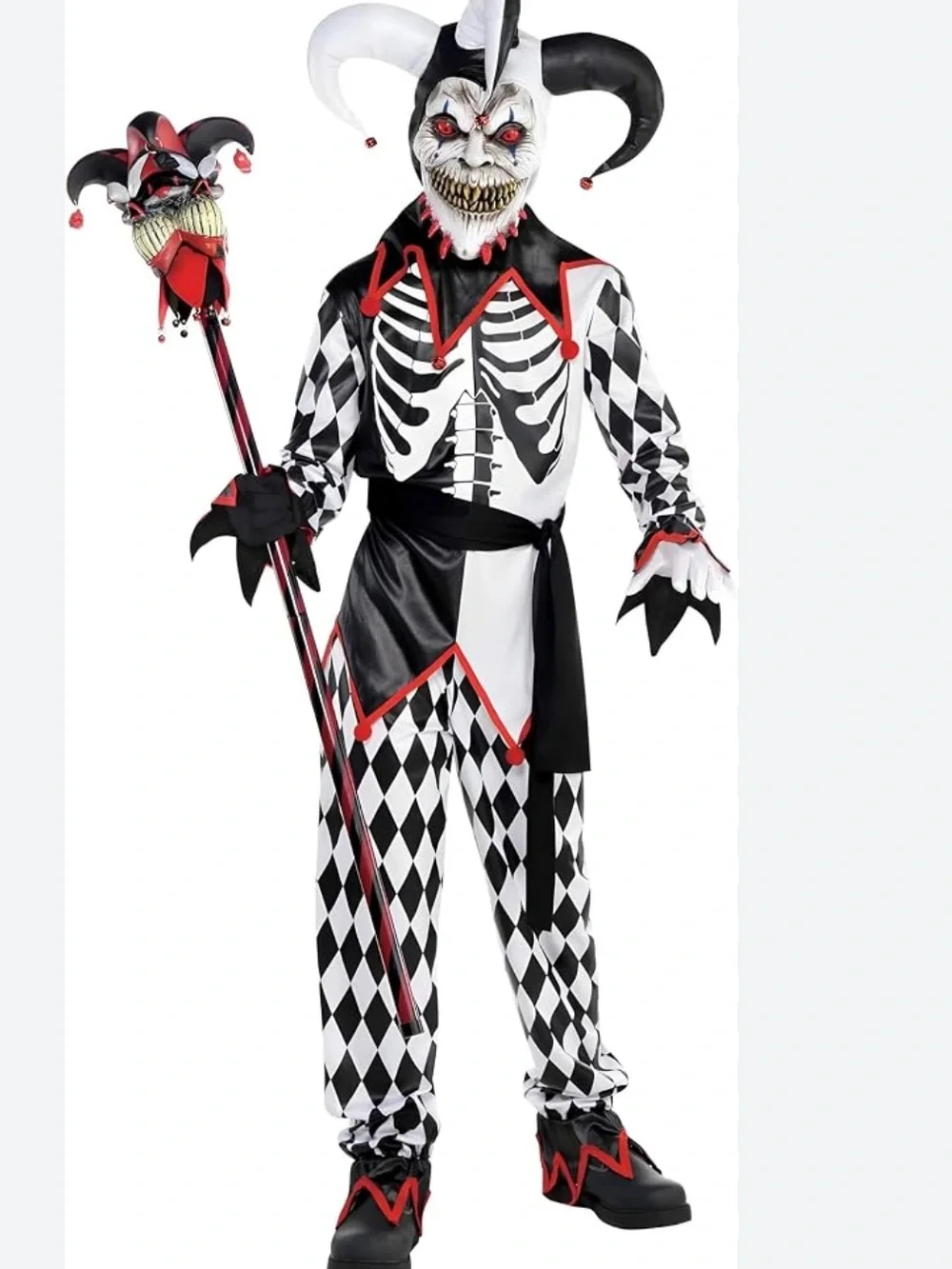 Sinister Jester Halloween Costume Kids XL 14-16